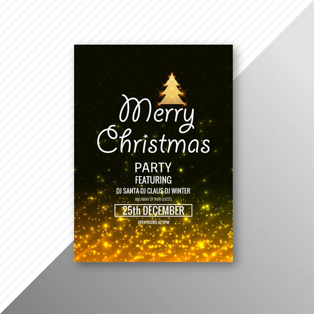 Diseño hermoso del folleto de la plantilla de la tarjeta de la Feliz Navidad