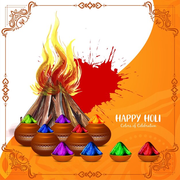 Diseño hermoso del fondo de la celebración del festival indio Happy Holi