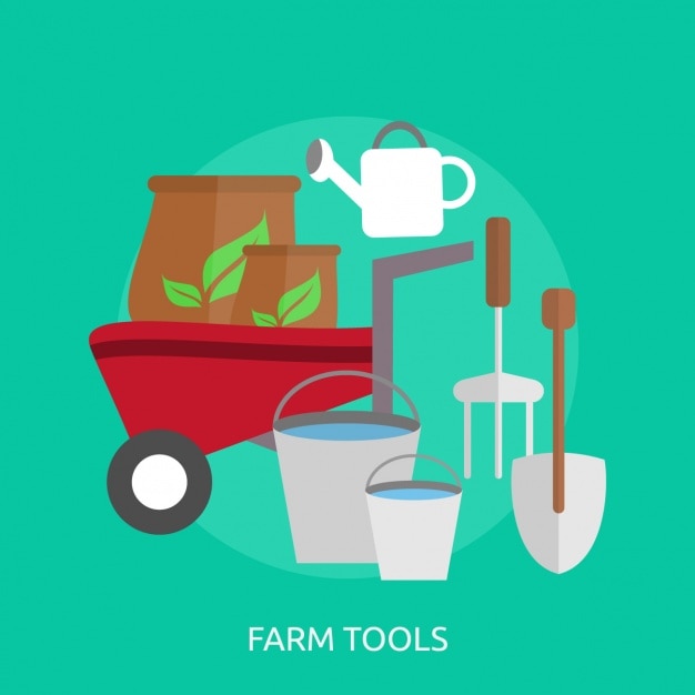 Vector gratuito diseño de herramientas agrícolas