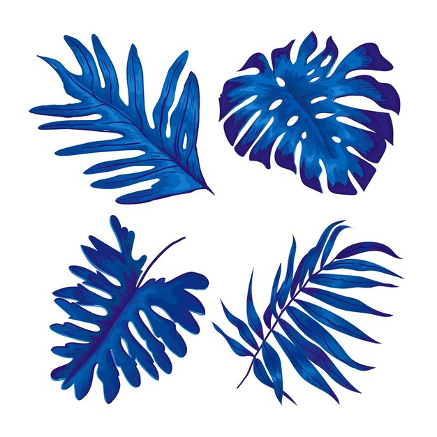 Diseño de hojas tropicales monocromáticas