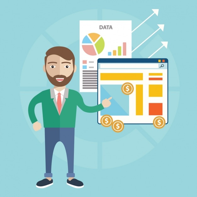 Diseño de hombre con infografías