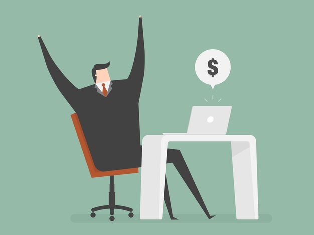 Diseño de hombre de negocios feliz