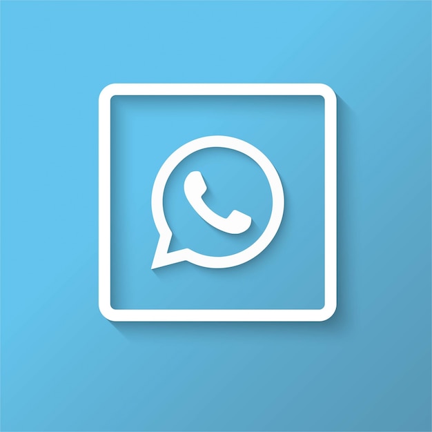 Diseño de icono azul de whatsapp