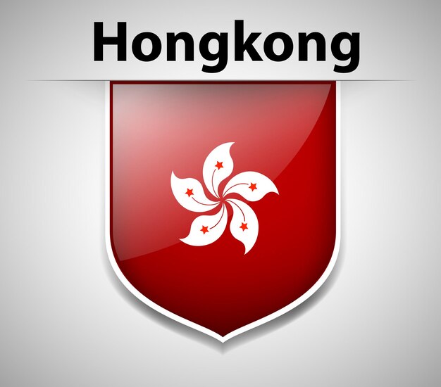 Diseño de icono de bandera para Hong Kong