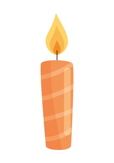 diseño de icono de luz de vela ardiente aislado