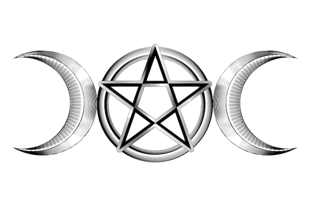 Diseño de icono de wiccan dibujado a mano