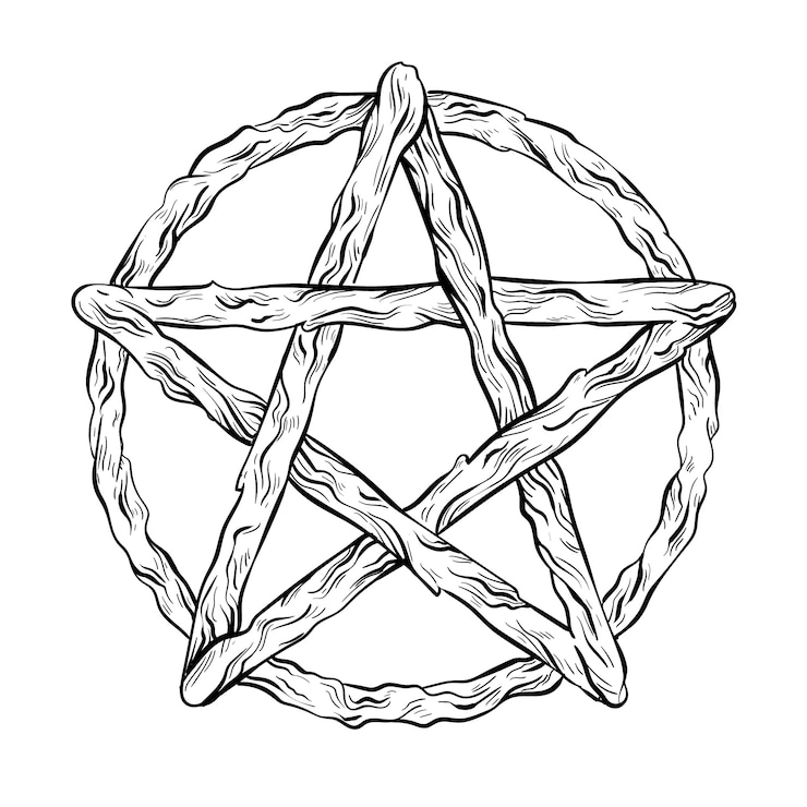 Vector gratuito diseño de icono de wiccan dibujado a mano