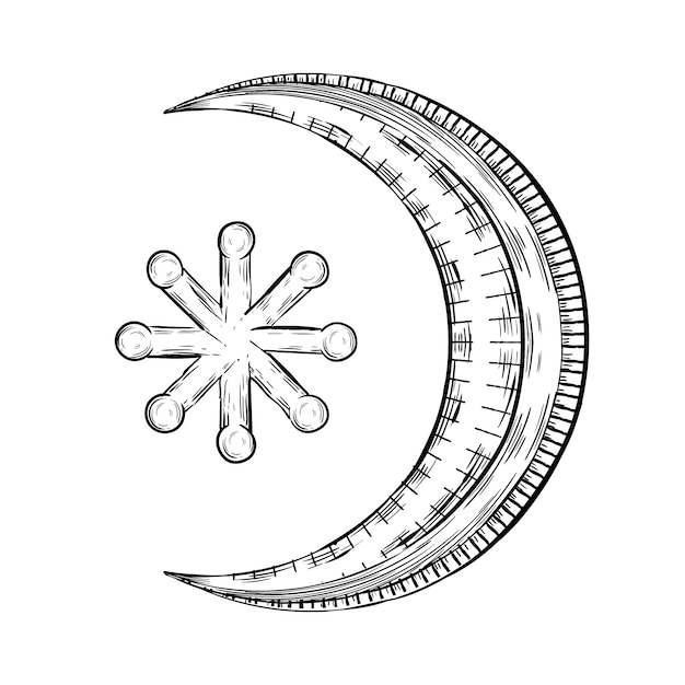 Diseño de icono de wiccan dibujado a mano