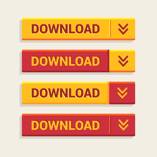 Diseño de iconos de botones de descarga gratis