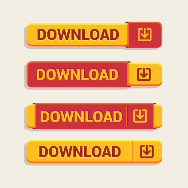 Diseño de iconos de botones de descarga gratis
