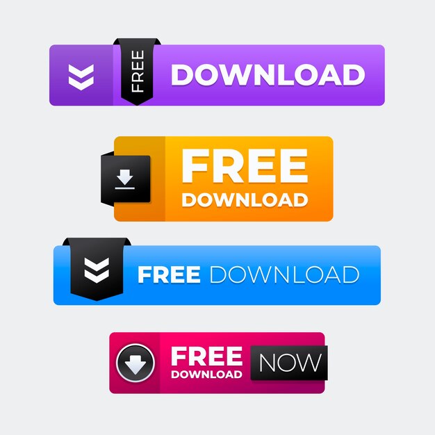 Diseño de iconos de botones de descarga gratis