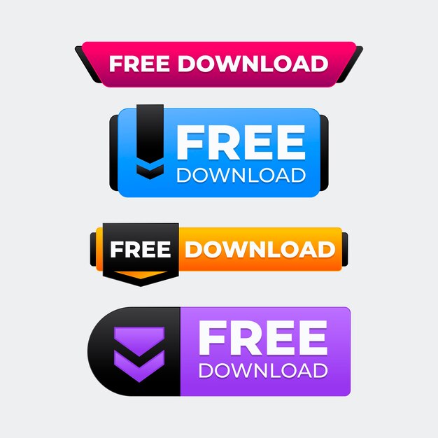 Diseño de iconos de botones de descarga gratis