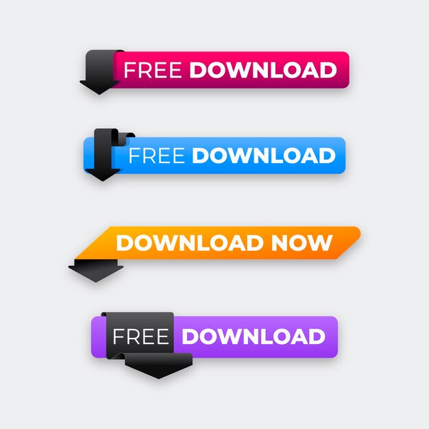 Diseño de iconos de botones de descarga gratis