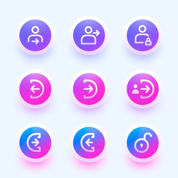 Diseño de iconos de botones de descarga gratis