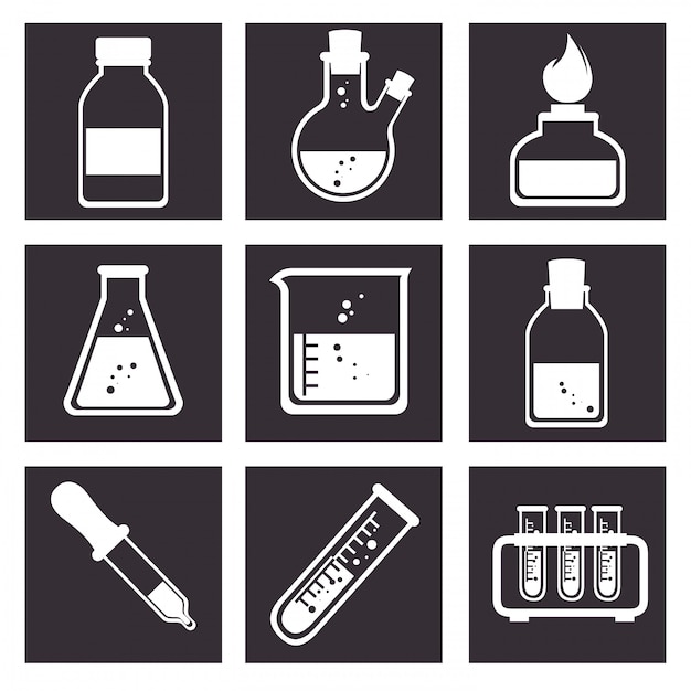 Vector gratuito diseño de iconos de tubo de herramientas de laboratorio