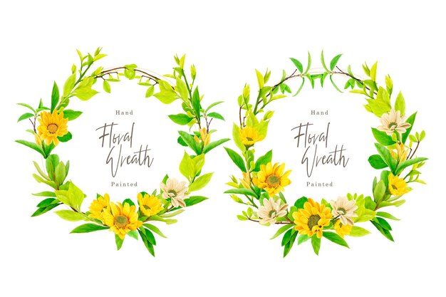 diseño de ilustración de arreglos de coronas de girasol