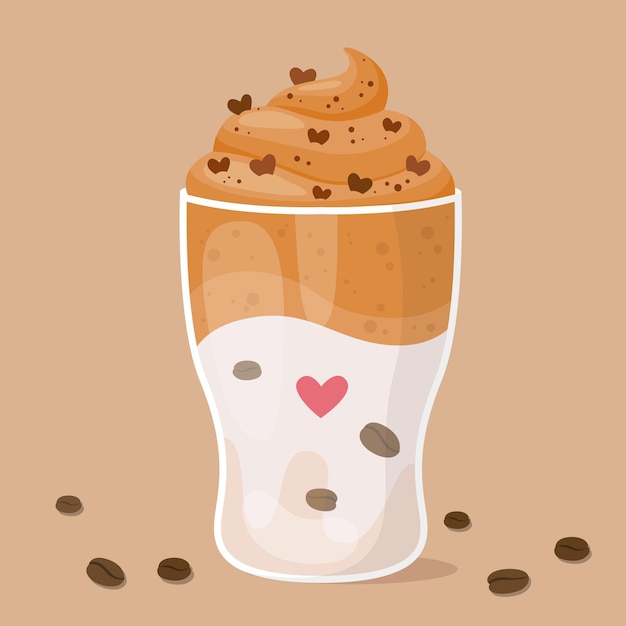 Vector gratuito diseño de ilustración de café dalgona