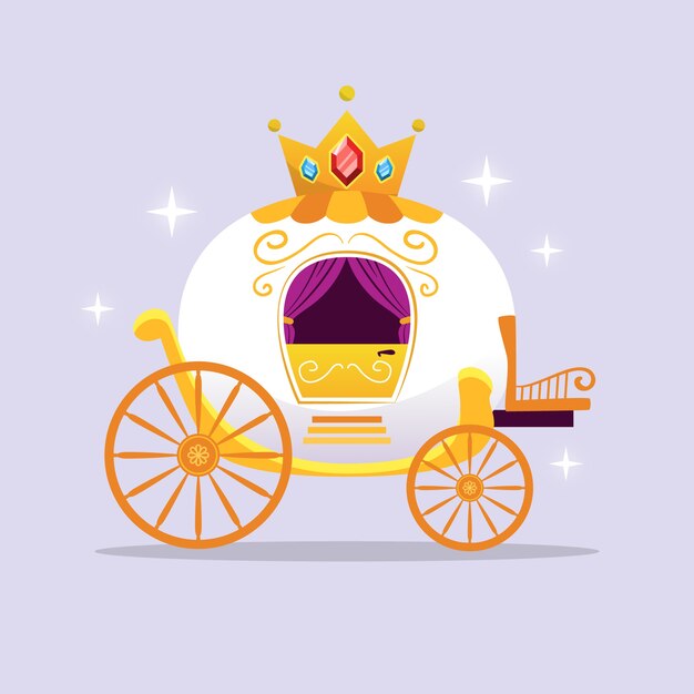 Diseño de ilustración de carro de cuento de hadas