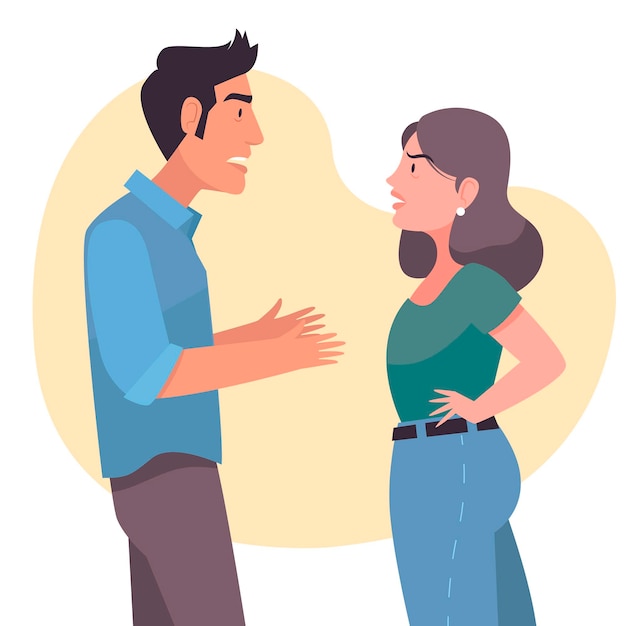 Diseño de ilustración de conflictos de pareja