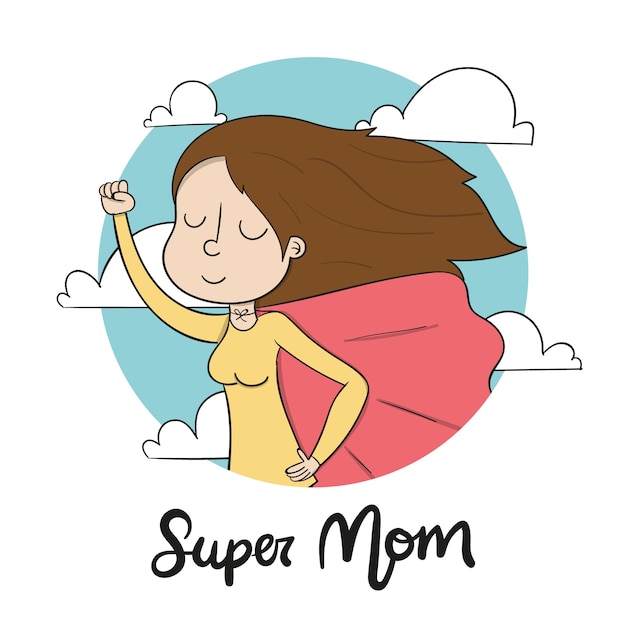 Vector gratuito diseño de ilustración del día de la madre dibujado a mano