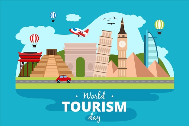 Diseño de ilustración del día mundial del turismo