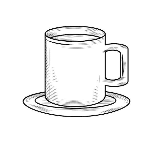 Vector gratuito diseño de ilustración de dibujo de taza de café aislado