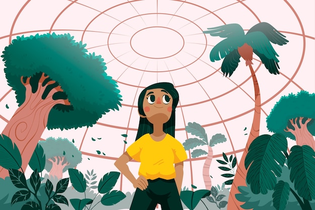 Diseño de ilustración de jardín botánico.
