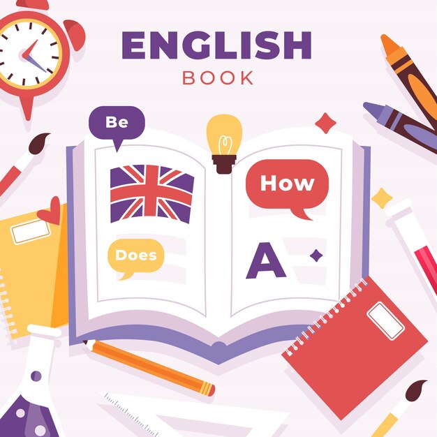 Diseño de ilustración de libros en inglés