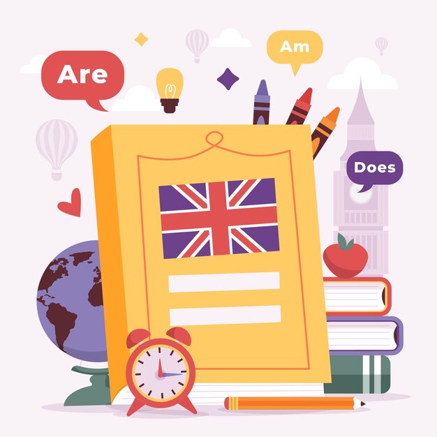Diseño de ilustración de libros en inglés