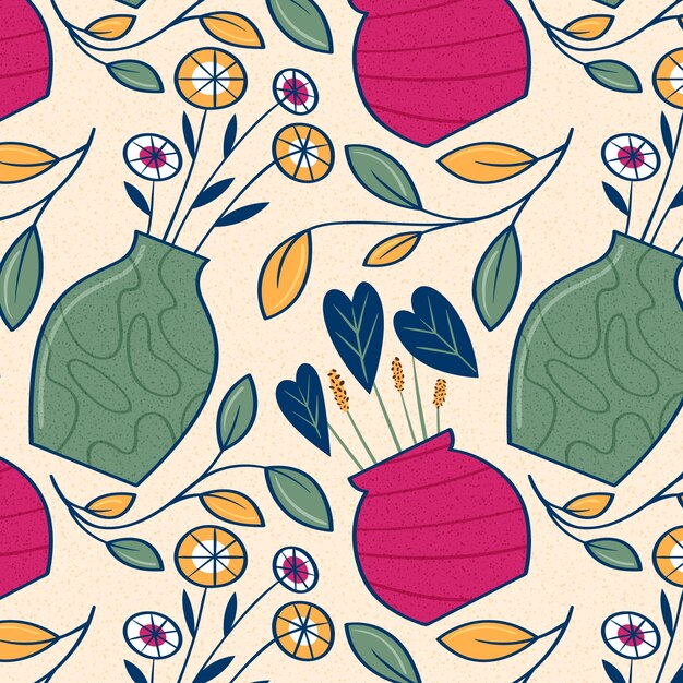 Diseño de ilustración de patrón a/w dibujado a mano