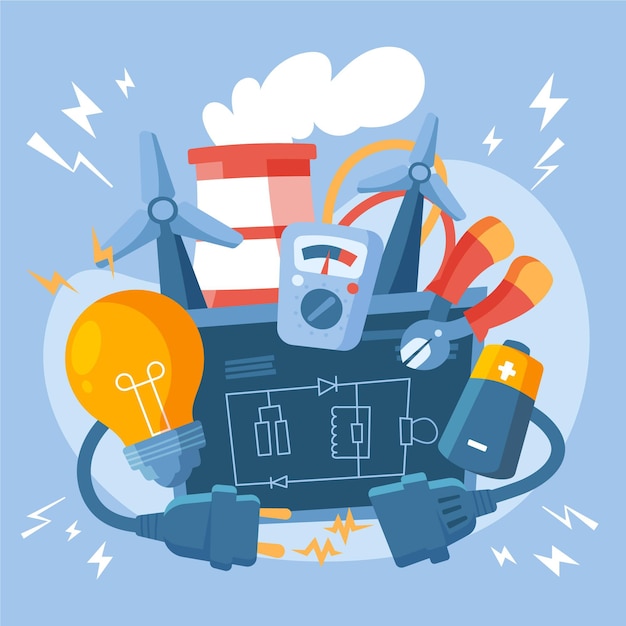 Diseño de ilustración plana de energía renovable