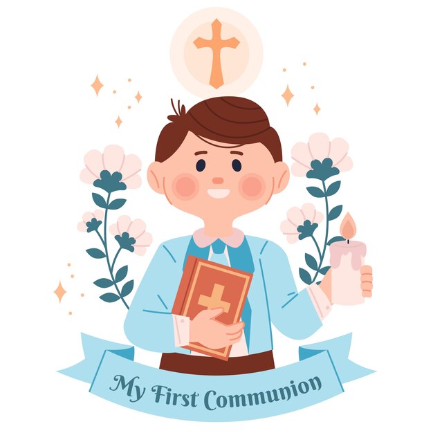 Diseño de ilustración de primera comunión