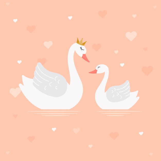 Diseño de ilustración de princesa cisne