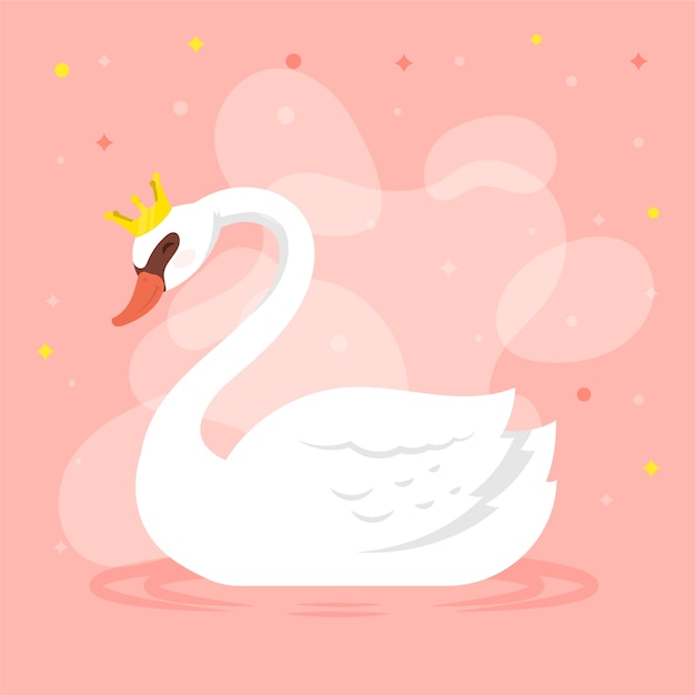 Diseño de ilustración de princesa cisne