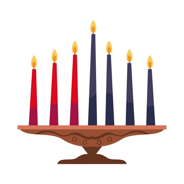 Diseño de ilustración tradicional de kwanzaa kinara