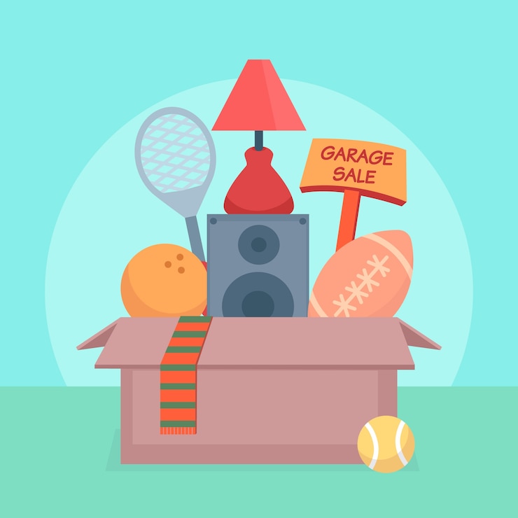 Vector gratuito diseño de ilustración de venta de garaje