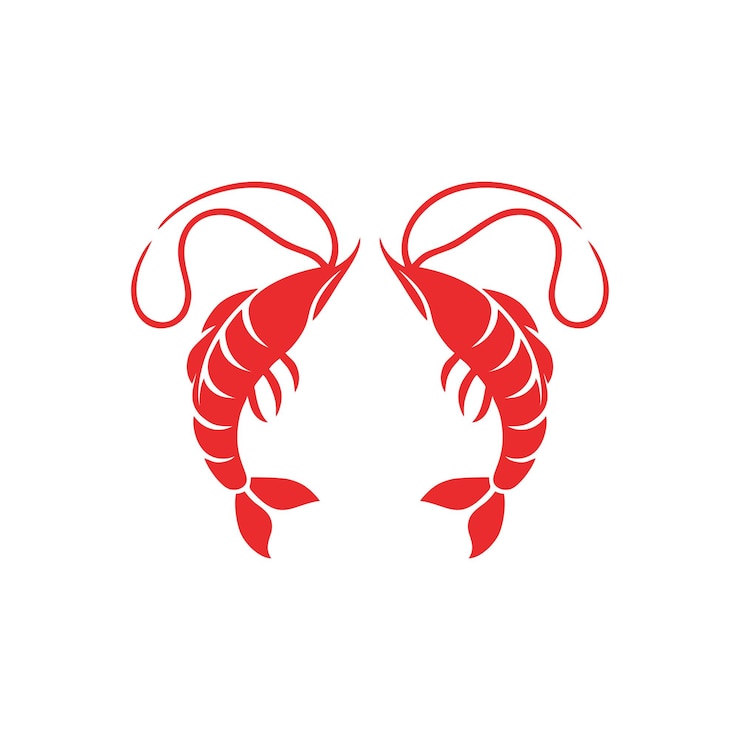 Vector gratuito diseño de ilustraciones de camarones vectoriales