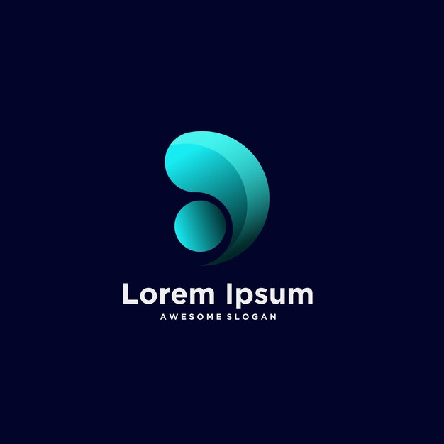 Diseño de ilustraciones degradadas coloridas de logotipo único