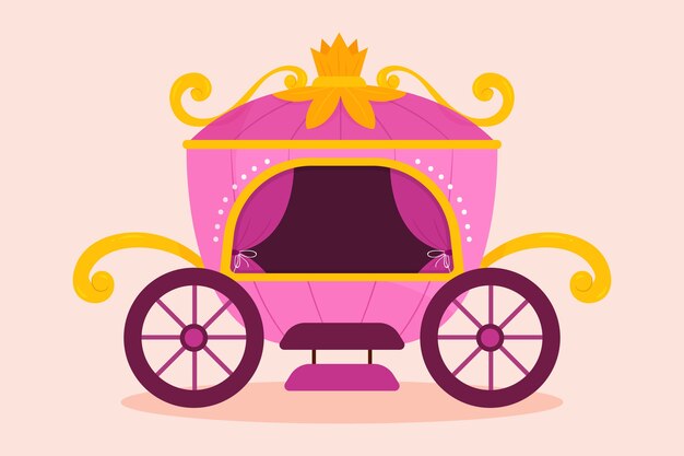 Diseño ilustrado de carro de cuento de hadas