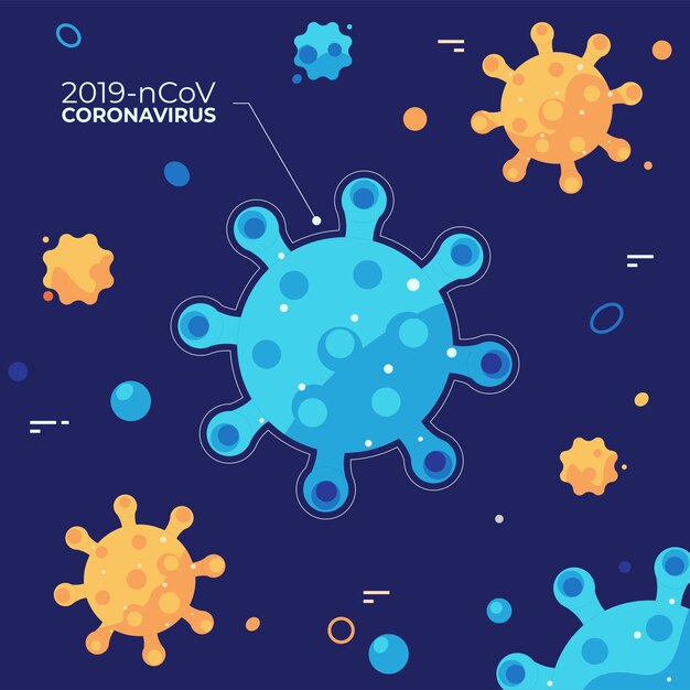 Diseño ilustrado del concepto de coronavirus