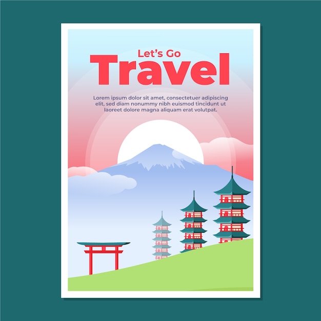 Vector gratuito diseño ilustrado de póster de viaje