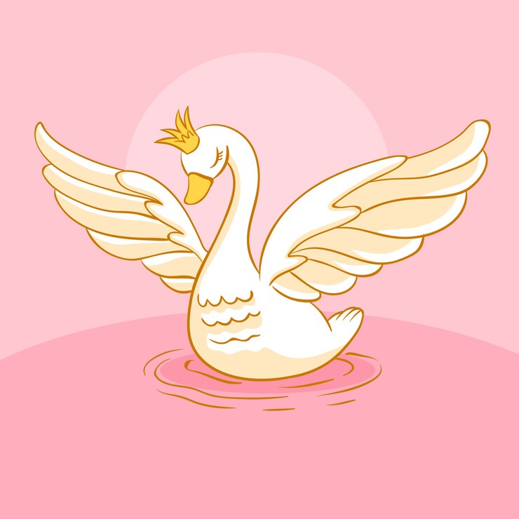Vector gratuito diseño ilustrado princesa cisne