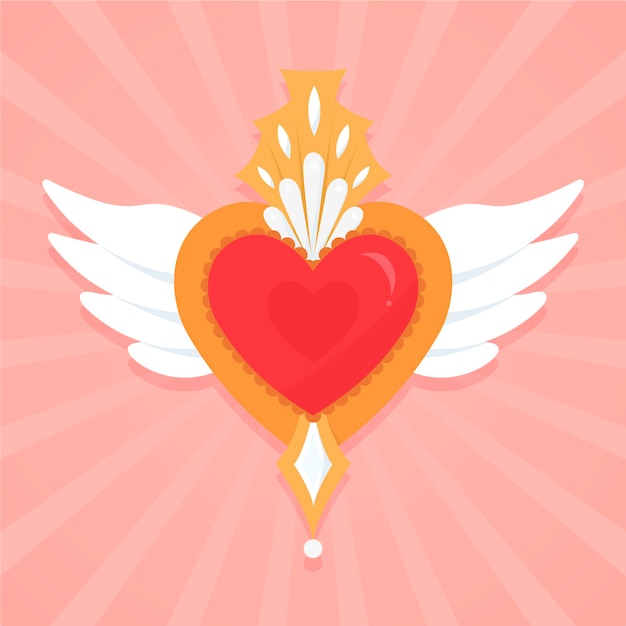 Vector gratuito diseño ilustrado sagrado corazón