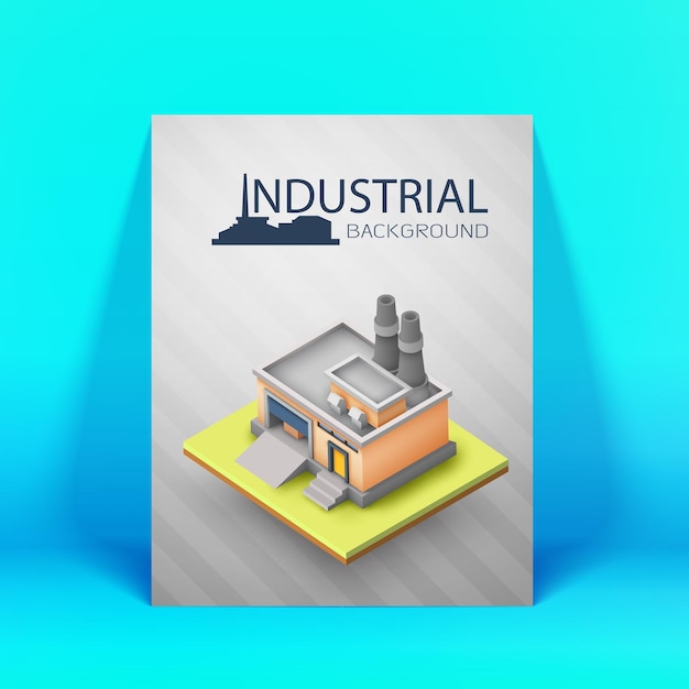 Vector gratuito diseño industrial o póster para publicidad o presentación comercial en color y 3d