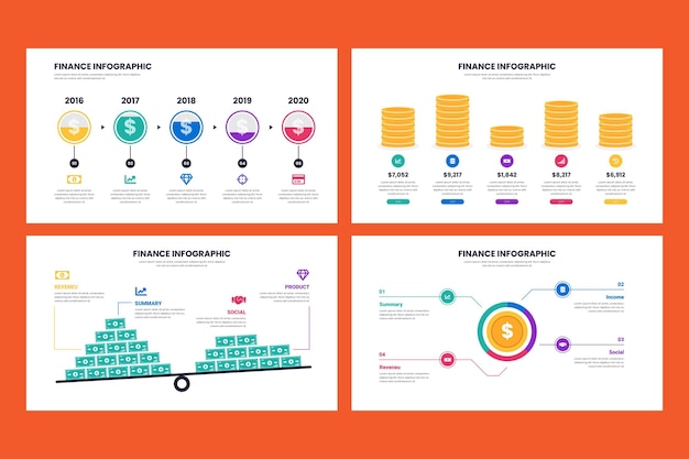 Vector gratuito diseño de infografía de concepto de finanzas