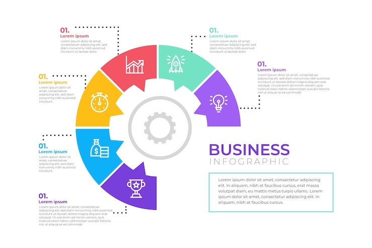 Vector gratuito diseño de infografía empresarial.