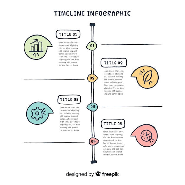 Diseño infografía con línea de tiempo
