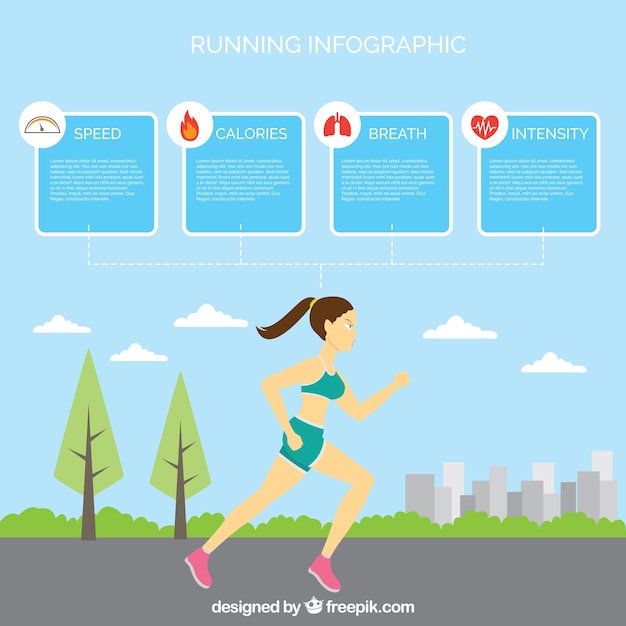 Vector gratuito diseño de infografía de running