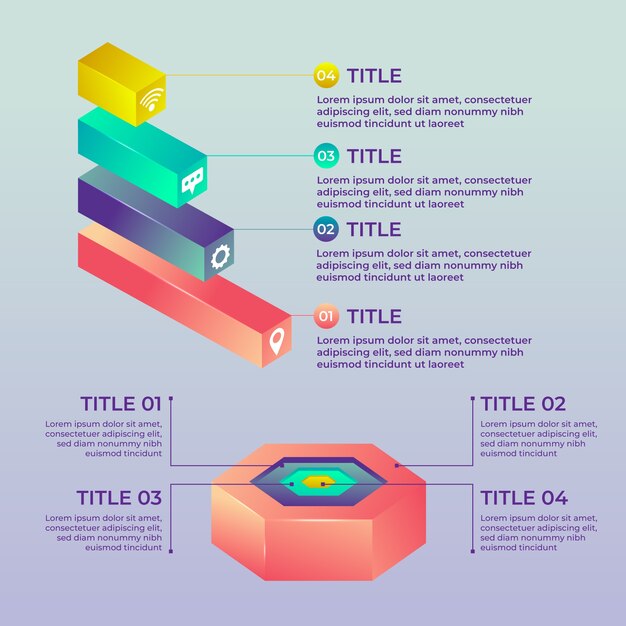 Diseño de infografías brillantes 3D