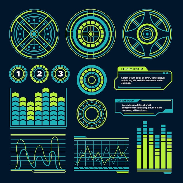 Vector gratuito diseño de infografías futuristas.